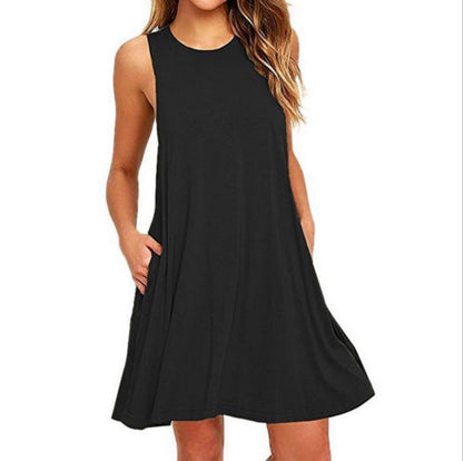Summer Women Casual Pocket Dress Ladies T Shirt Dresses Limorista