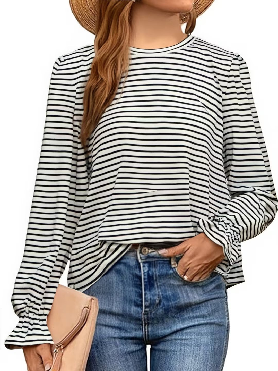 Long-sleeved Winter Base With Striped Square Collar Limorista