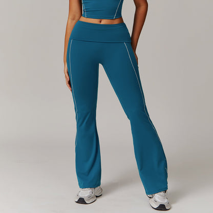 High Waist Nude Feel Yoga Pants Sports Fitness Wide-leg Casual Pants Limorista