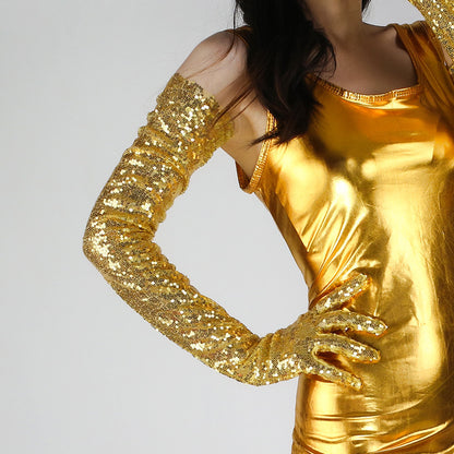 Sequined Sleeve Cover Lace Mesh Specialty Limorista