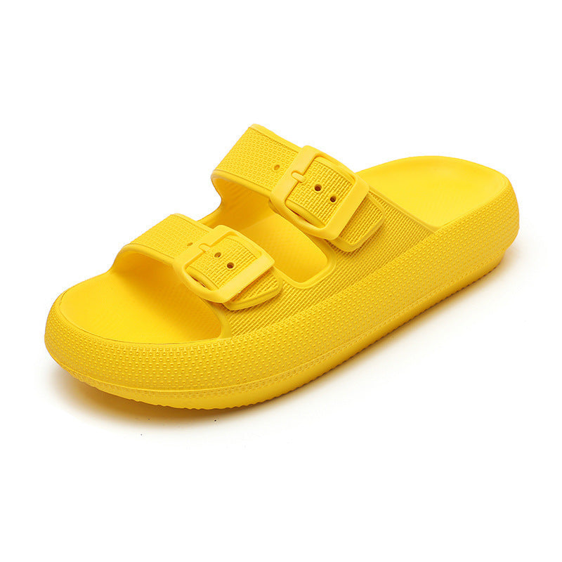 High Elastic Rubber Soft Platform Double Buckle Slippers For Women Limorista