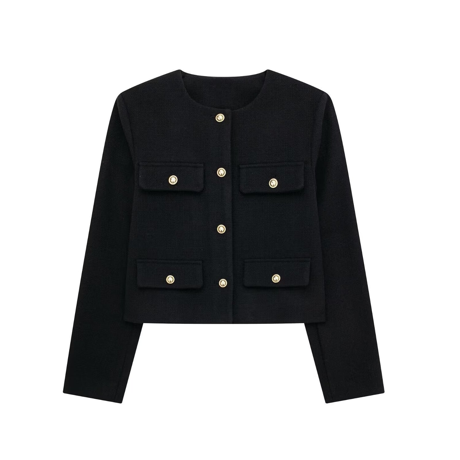 Fashion Casual All-match Flip Trim Short Coat Limorista