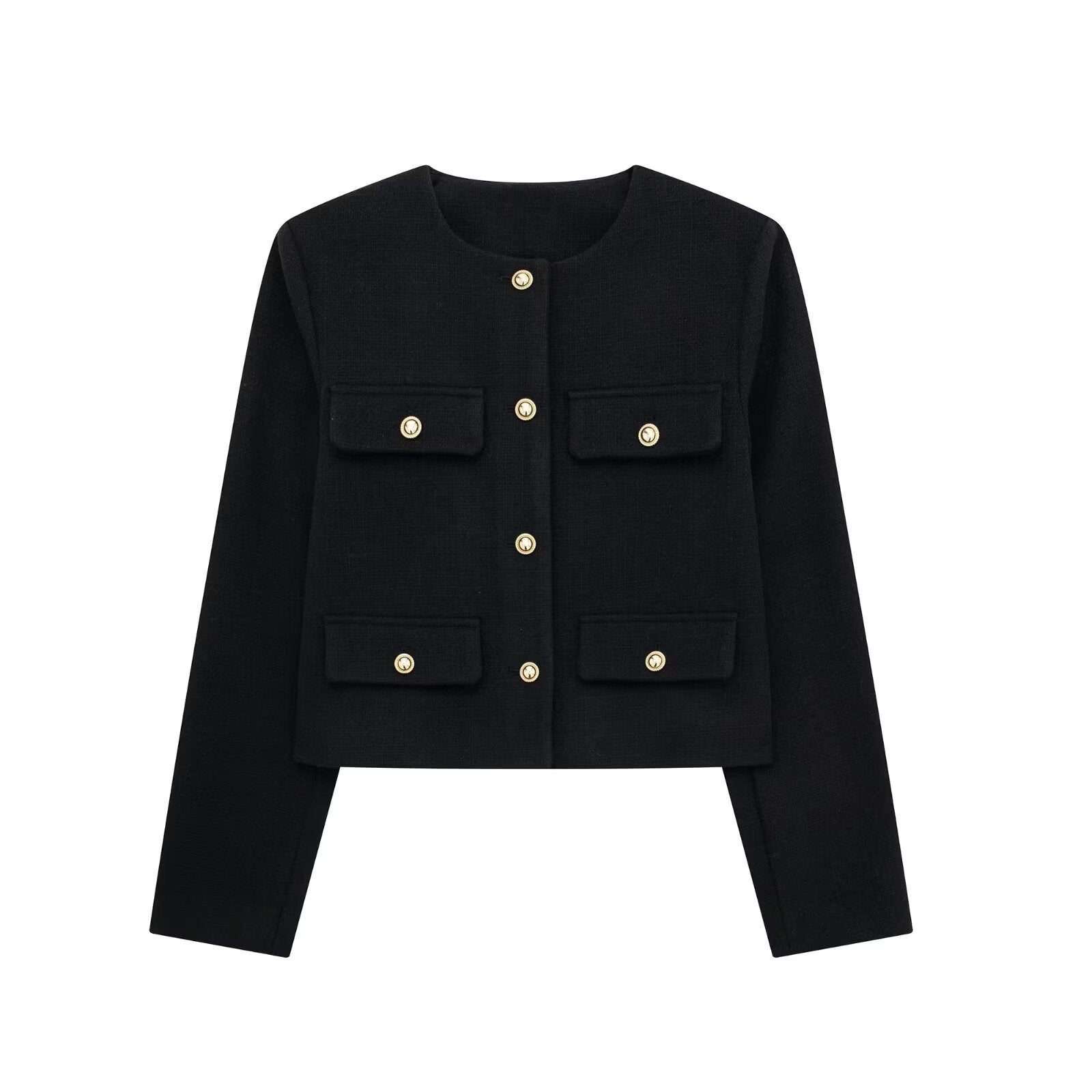Fashion Casual All-match Flip Trim Short Coat Limorista