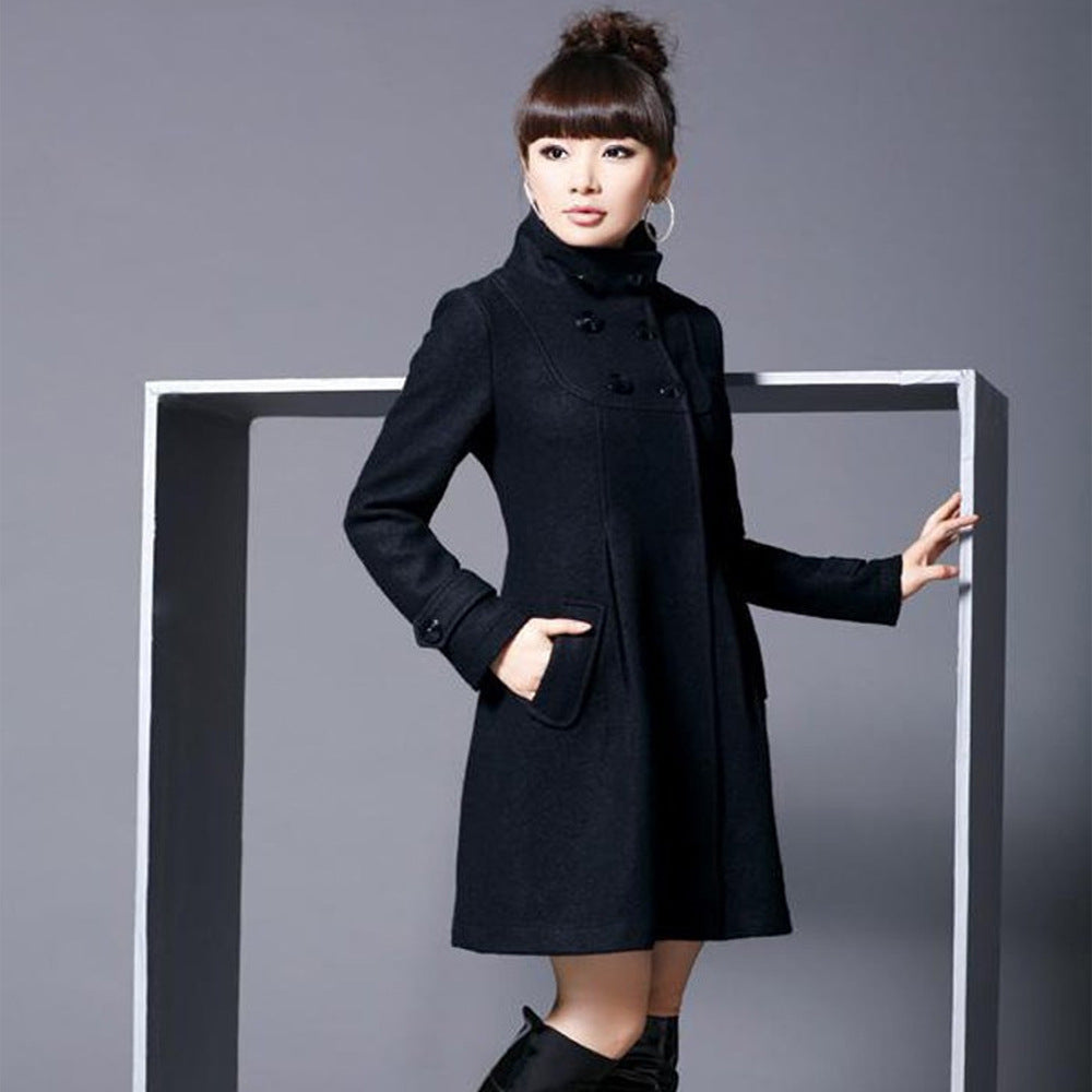 Overcoat hooded double breasted Cape windbreaker Limorista