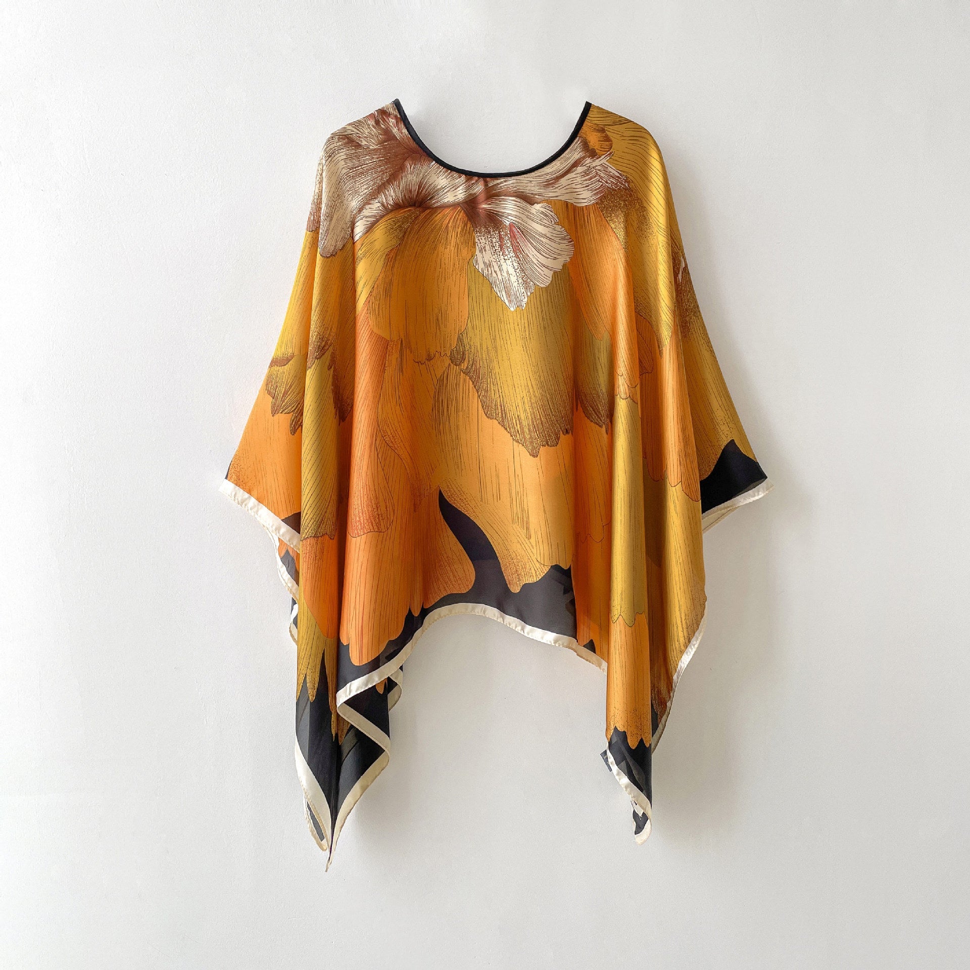 Silk Scarf Artificial Silk Sunscreen Scarf For Women Pullover Shawl Limorista