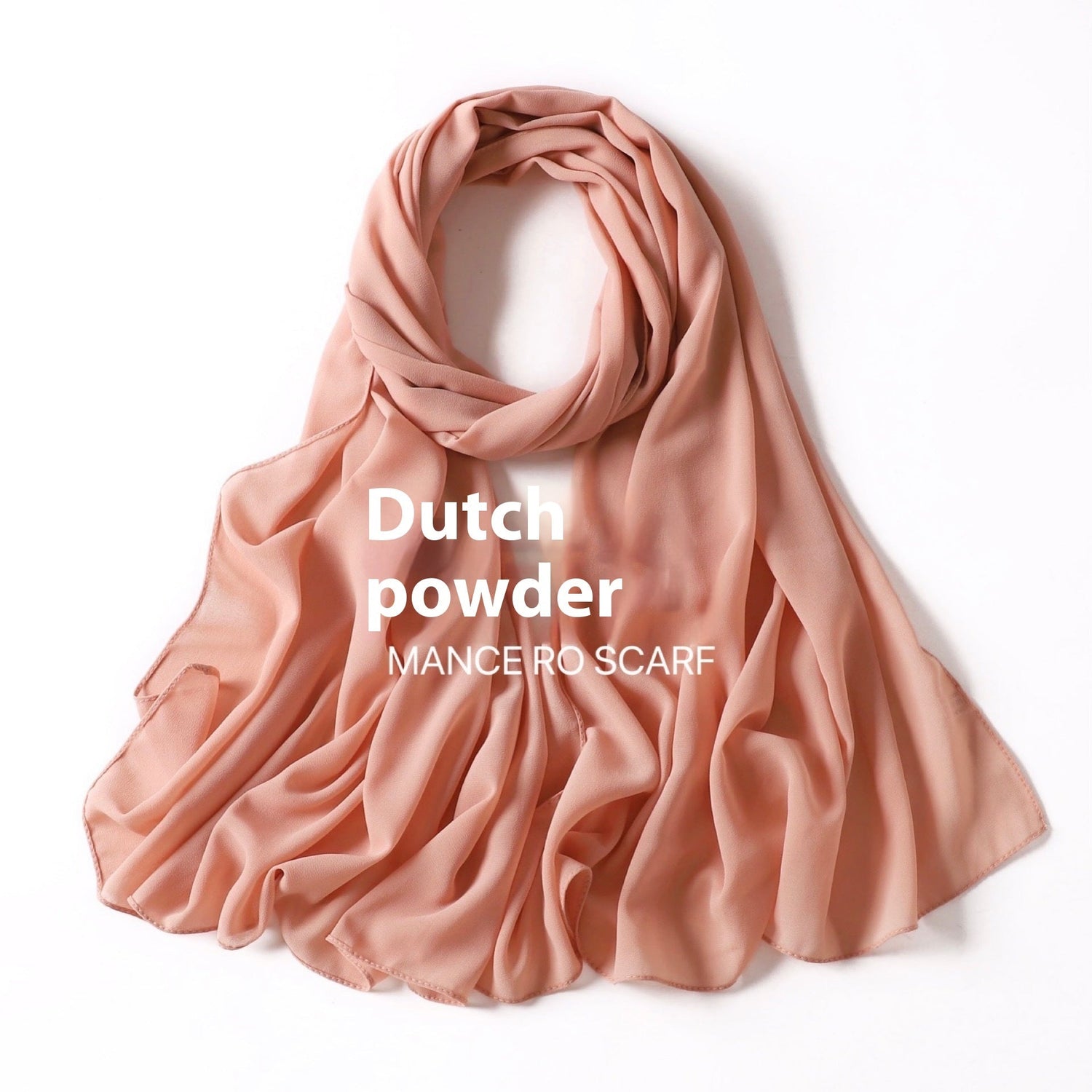 Pure Color Pearl Chiffon Scarf Headcloth Veil Chiffon Scarf Limorista