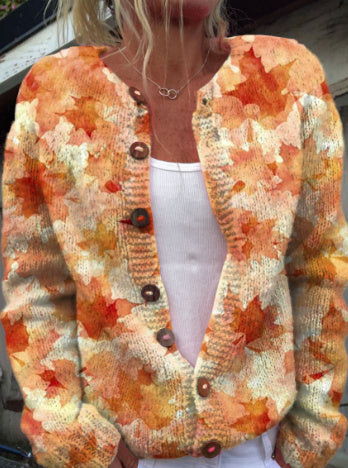 Printed Casual Cloak Coat Cardigan Sweater Limorista