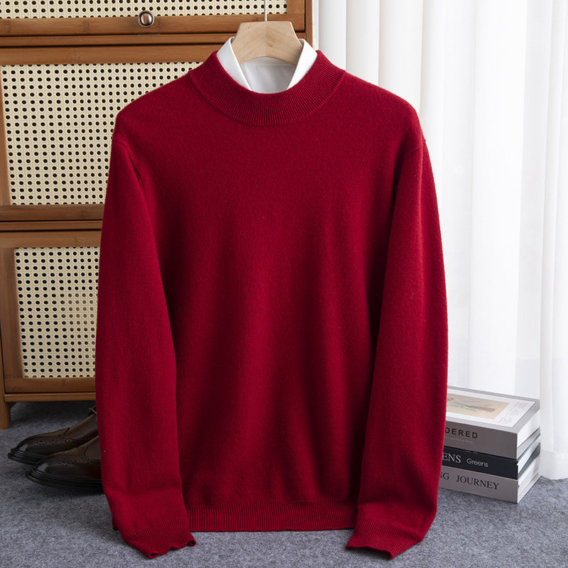 Half-collar Wool Sweater Male Limorista