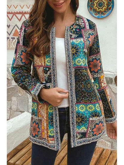 Printed Loose Long Sleeve Jacket Cardigan Limorista
