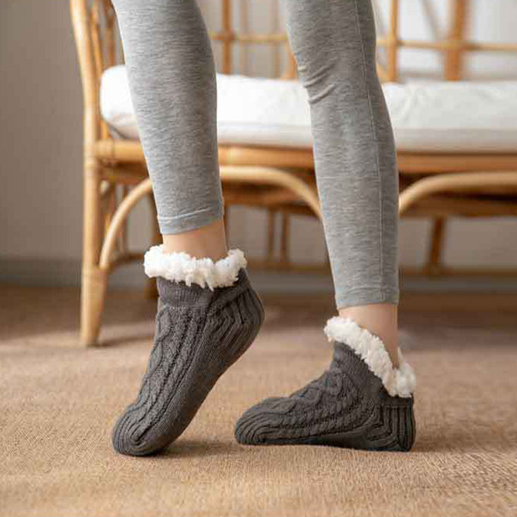 Winter Knitted Plush Floor Socks Home Warm Non-slip Carpet Socks Women Limorista