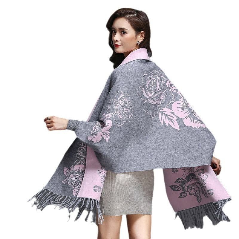 Mid-length Tassels Loose-fitting Knitted Cardigan Thickened Sweater Cashmere Outerwear Limorista