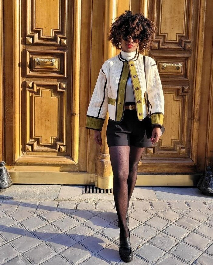 Fall Winter Fashion Contrast Color Women&