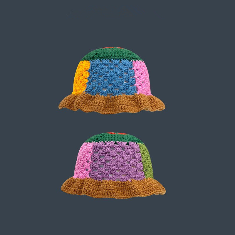 Japanese-style Retro Hollow Flower Handmade Knitted Bucket Hat Women Limorista