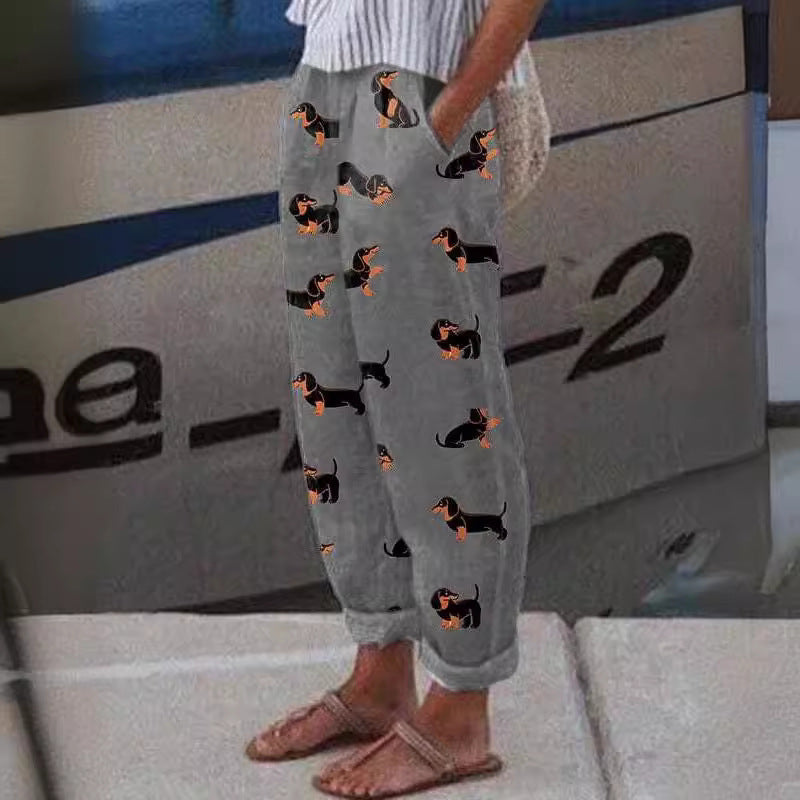 New Casual 3D Digital Printing Drawstring Trousers Limorista
