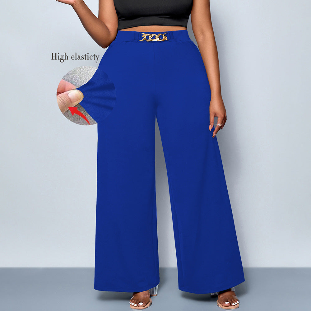 Summer Plus Size Metal Buckle Trousers For Women Limorista