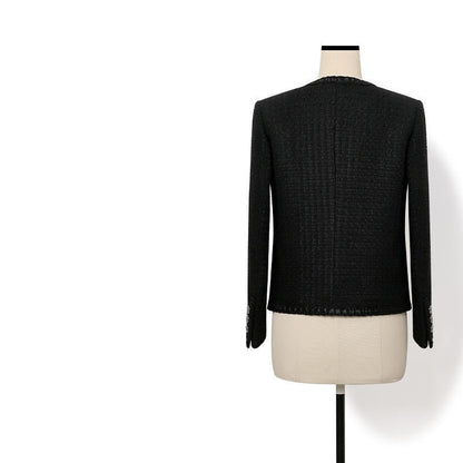 Black Rough Flower Top Autumn And Winter Thick Warm Jacket Limorista