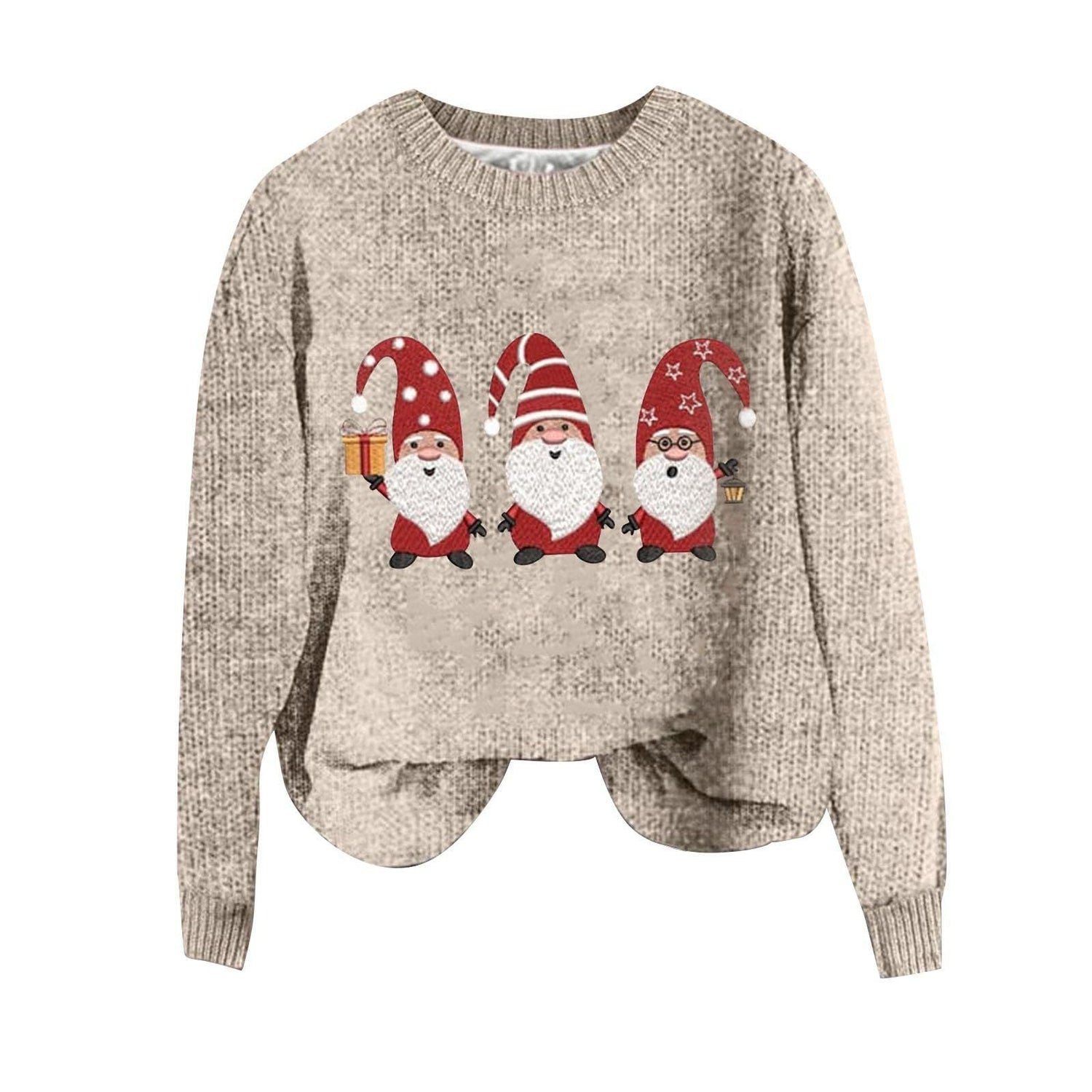 Bodkin Cloth Coat Christmas Elements 3D Printing Round Neck Limorista