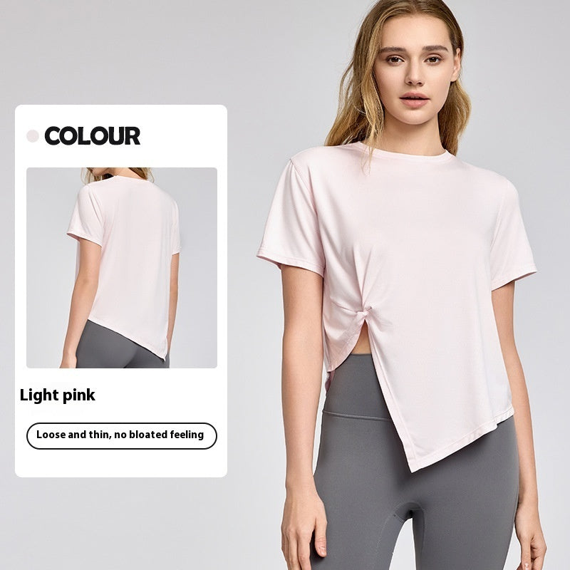 New Yoga Wear Short Sleeve Split Breathable Exercise Top Limorista