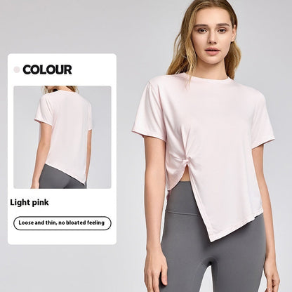 New Yoga Wear Short Sleeve Split Breathable Exercise Top Limorista