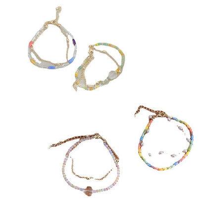 New Color Crystal String Beads Double Layer Twin Bracelet Limorista