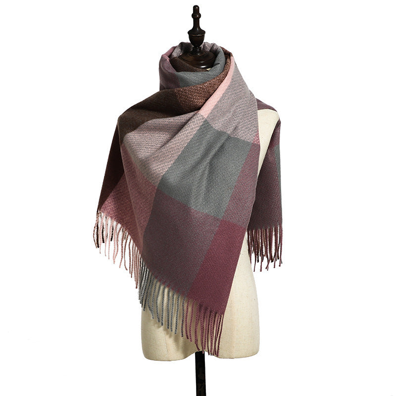 New Cashmere Tassel Thickened Cold And Warm Scarf Limorista