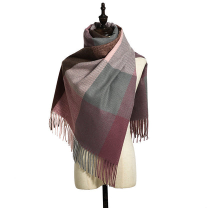 New Cashmere Tassel Thickened Cold And Warm Scarf Limorista