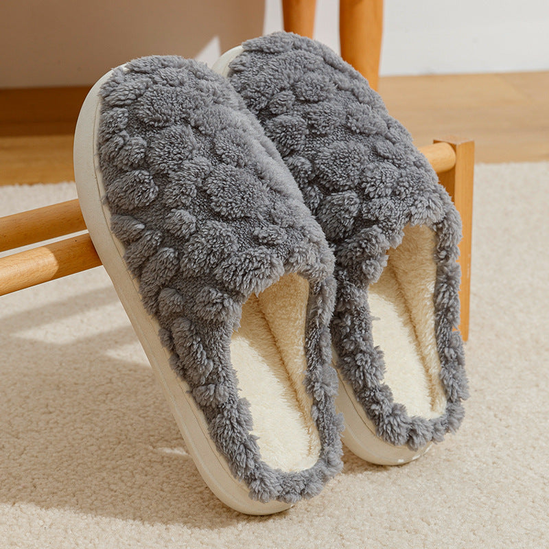 Home Fuzzy Slipper Unisex Cartoon Winter Plush Slipper Anti-Skid Soft Soled Cotton Shoes Comfy Outdoor Couple Slippers Limorista