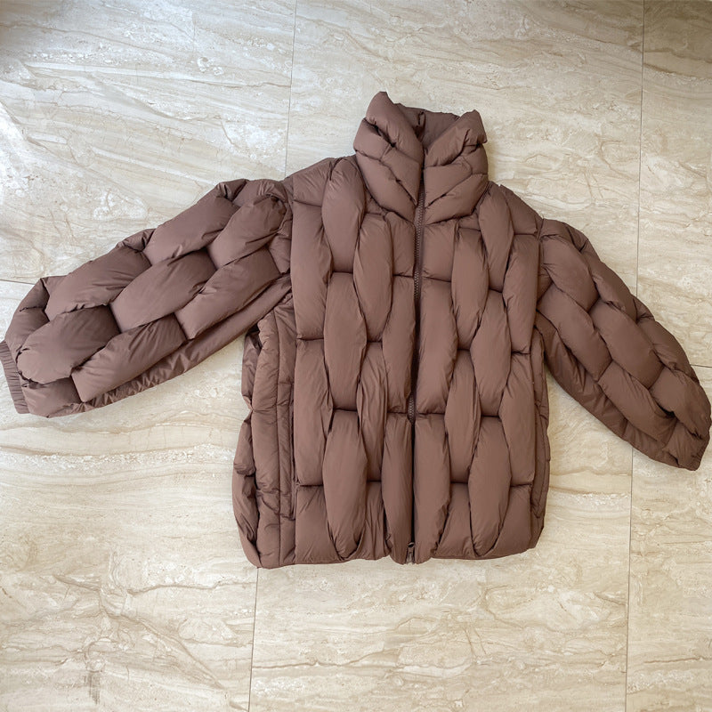Plus Size Woven Twisted Down Cotton-padded Jacket Limorista