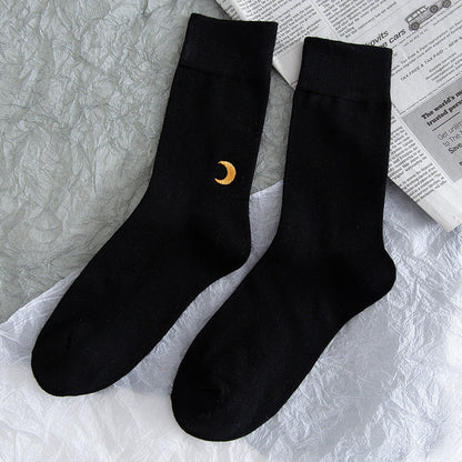 Stars And Moon Pure Color High-top Stockings Jk Socks Tide Socks Limorista