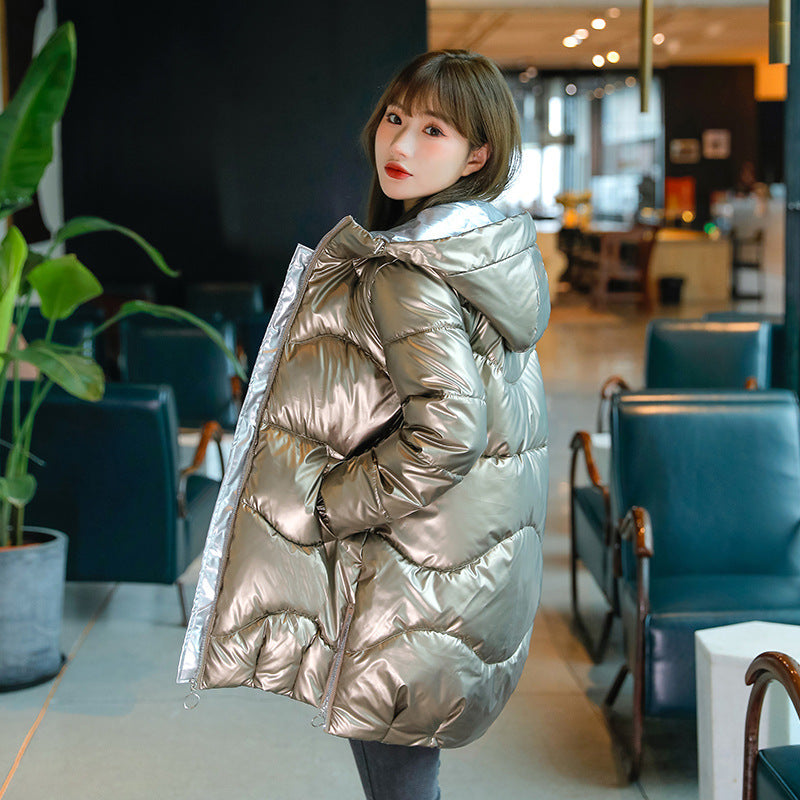 Mid-length Winter Loose Fashion Hooded Down Cotton Jacket Limorista