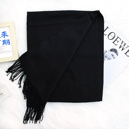Annual Meeting Warm Cashmere Tassel Scarf Limorista