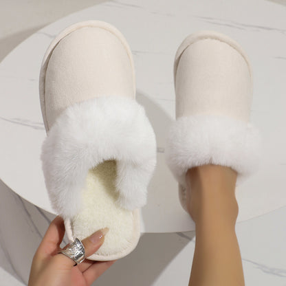 Winter Warm Plush Slippers Home Indoor Non-slip Bedroom Floor Soft Fuzzy Slipper For Couple Fashion Solid House Shoes Limorista