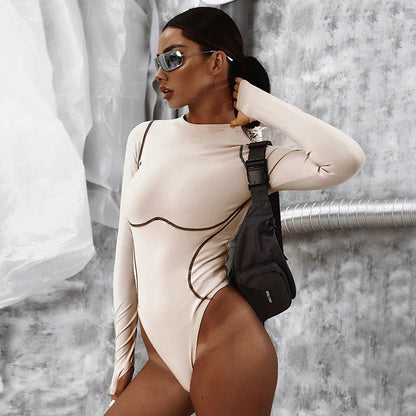 New Style Long-sleeved Round Neck Seamless One-piece Women Limorista