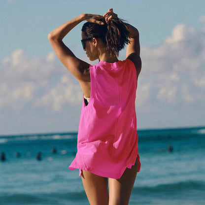 Deep V-neck Slit Pocket Vest Limorista