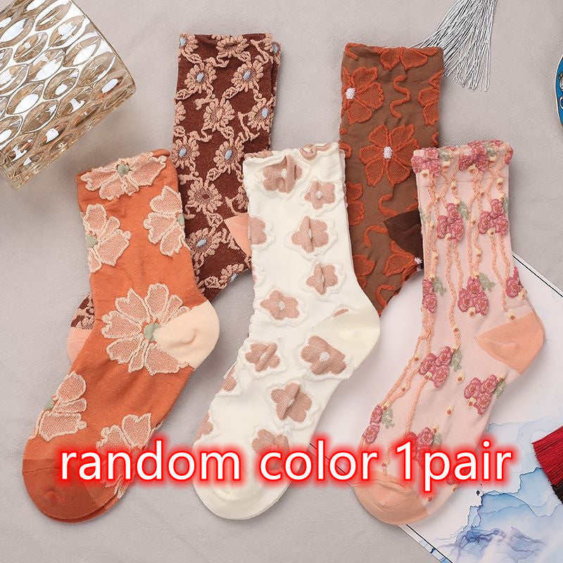 Renaissance Ethnic Floral Thigh High Socks Children Limorista