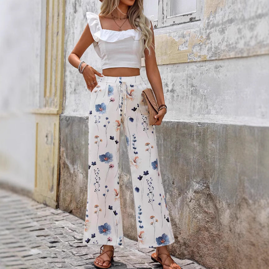 Fashion Casual Printing Loose Trousers For Women Limorista