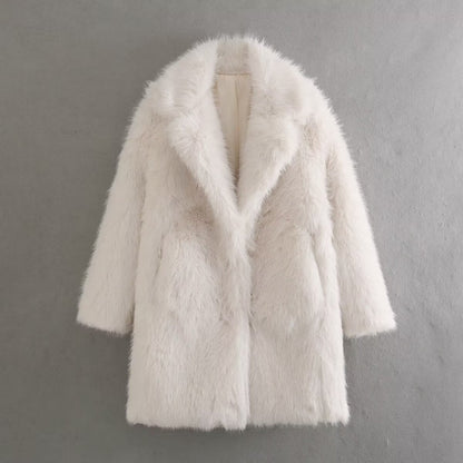 Loose Fashion Mid-length Fur Overcoat Coat Limorista