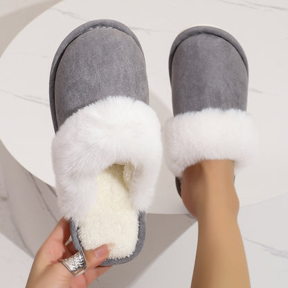 Winter Warm Plush Slippers Home Indoor Non-slip Bedroom Floor Soft Fuzzy Slipper For Couple Fashion Solid House Shoes Limorista