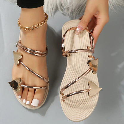 Heart Shape Slippers Summer Flat Love Beach Shoes Women Limorista