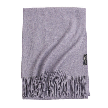 New Solid Color Wool Long Beard Warm Tassel Scarf Thick Limorista
