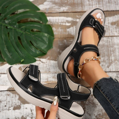 Casual Velcro-design Sandals Summer Comfortable Fish Mouth Sports Sandals Women Lightweight Beach Shoes Limorista