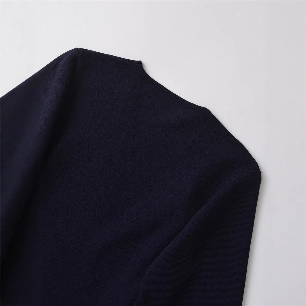 European And American Style Elegant Deep V-neck With Belt Padded Shoulder Limorista