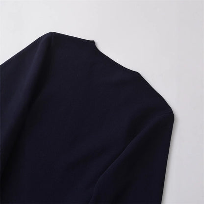 European And American Style Elegant Deep V-neck With Belt Padded Shoulder Limorista