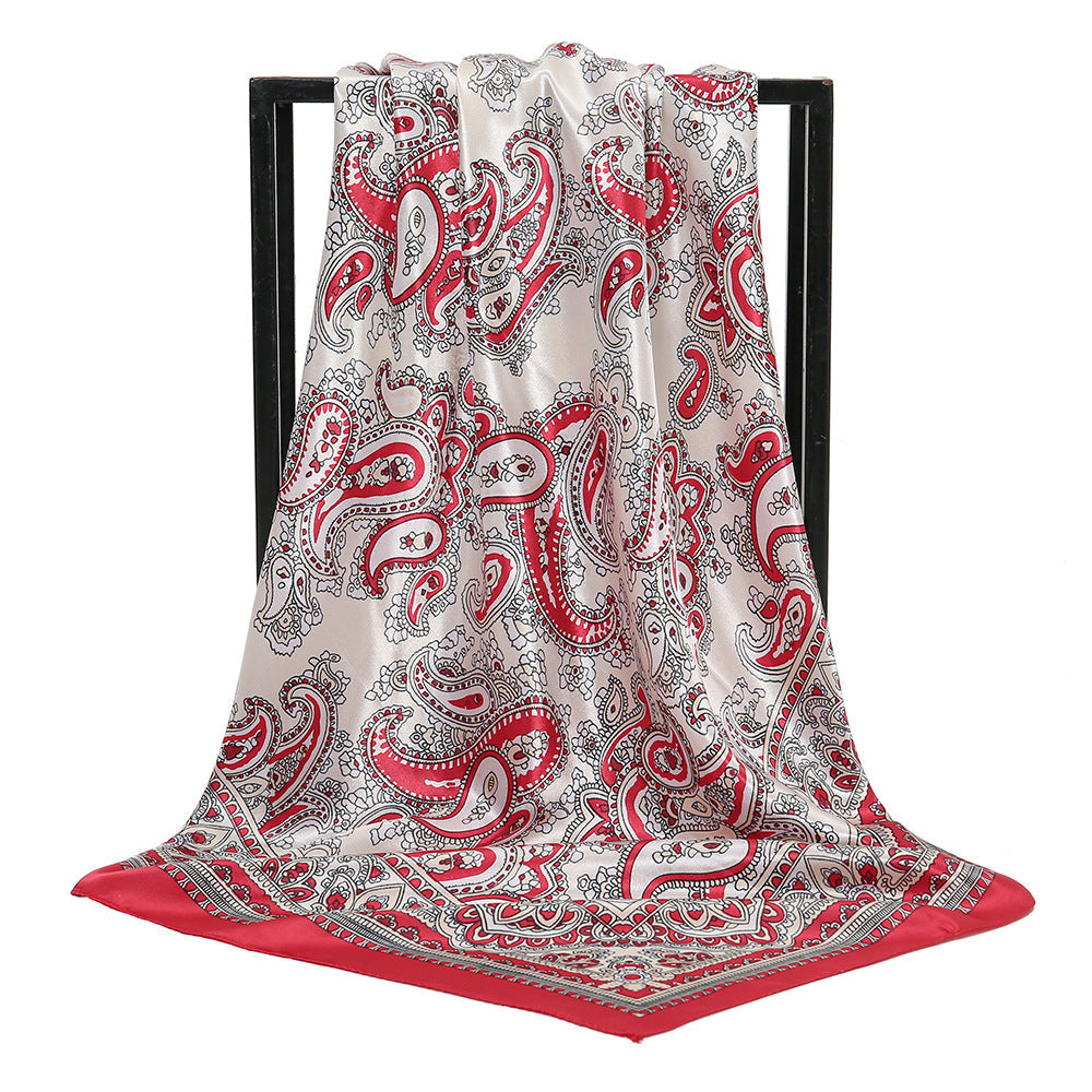 Paisley Printed 90 Square Scarf Retro Fashion Shawl Limorista