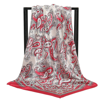Paisley Printed 90 Square Scarf Retro Fashion Shawl Limorista