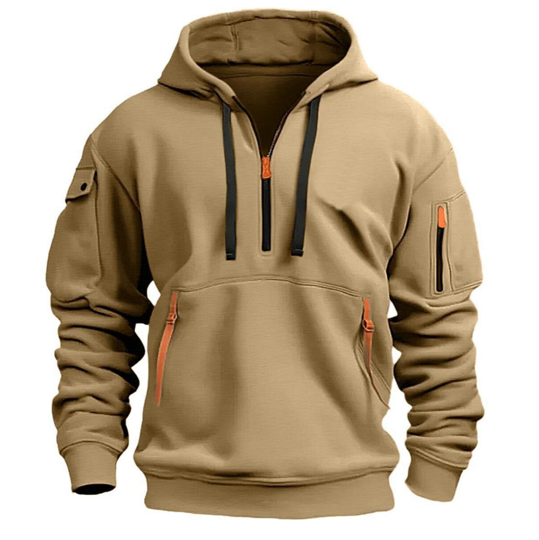 Dropped Shoulder Hooded Sweatshirt Men&
