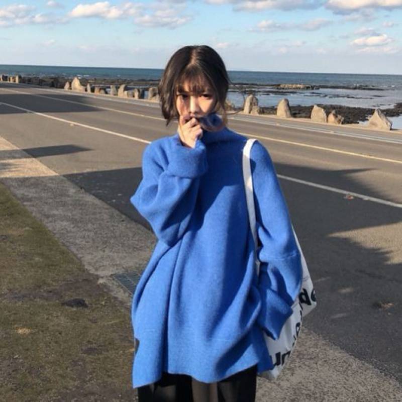 Limorista - Loose Slit Bottoming Sweater Lazy Style