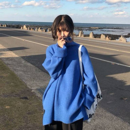 Loose Slit Bottoming Sweater Lazy Style Limorista