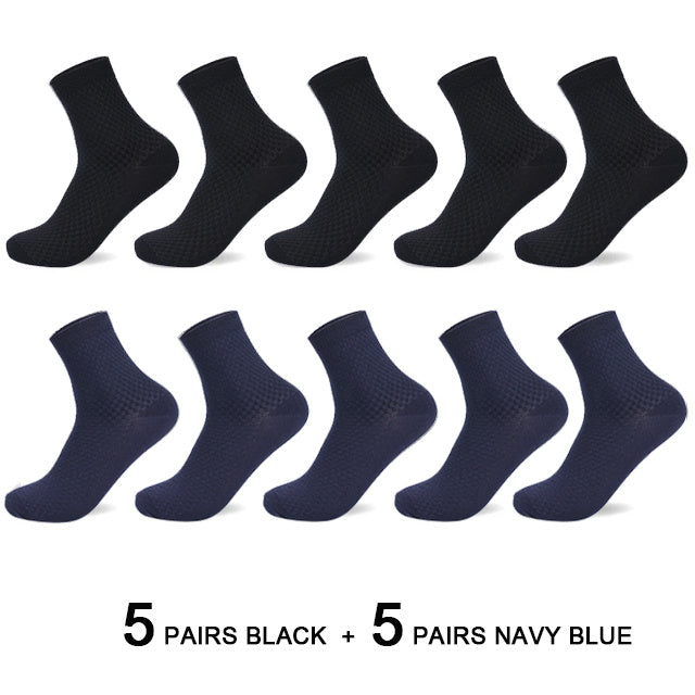 Bamboo Fiber Men Socks Business Breathable Male Limorista