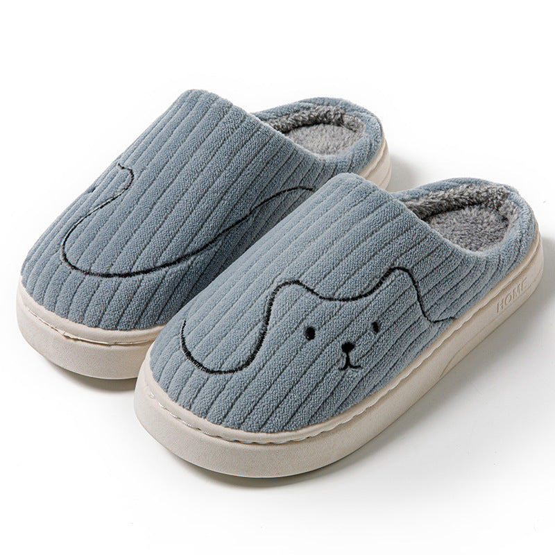 Striped Cat Slippers Indoor Couple Non-slip Floor Bedroom Slipper Winter Warm Plush House Shoes Women Men Limorista